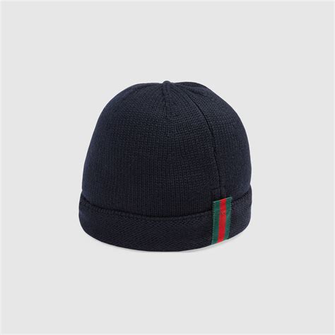 gucci children's knitted hat with web|Children's wool hat with Web .